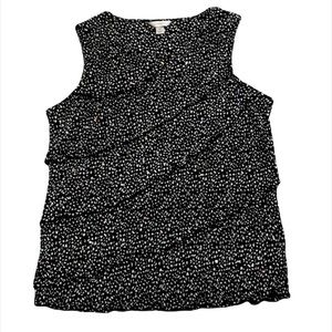 CJ Banks Embellished Ruffled Tier Sleeveless Blouse 2X